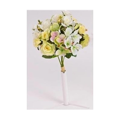 kytica mini ruža, hortenzia 35 cm bielo žltá