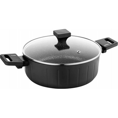 Florina Hrnec Verio 28 cm 4,4 l s poklicí, nízký, individuální od MG (šedý, nepřilnavý povrch, černá rukojeť)