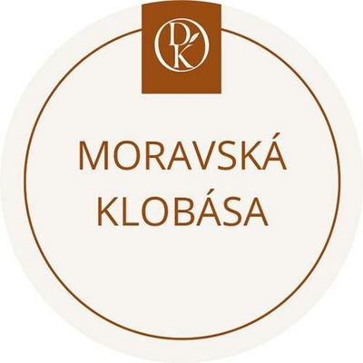 Davídkovo koření Etiketa Moravská klobása béžová průměr 4,5 cm 1 ks