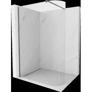 Mexen Kioto-R заоблена душ кабина Walk-in 140 x 200 см, прозрачна 8 мм, gun metal - 800-140-101-95-06 (800-140-101-95-06)