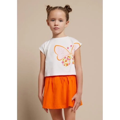 Mayoral Комплект 3 части с детайли и пола в оранжево за мини момиче Mayoral пеперуди