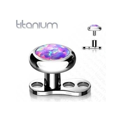 Šperky4U kompletní microdermal piercing fialový opál MD029-OP38-04