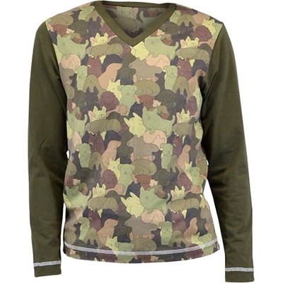 Elektronický střih / PDF dámské V-neck triko s dlouhým rukávem-M-XL