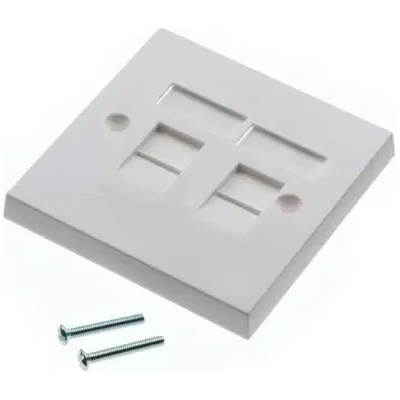 Brand-Rex Лицев панел Brand-Rex MMCWDOUNI071, 86x86, за 2x RJ45 вложки, бял (MMCWDOUNI071)