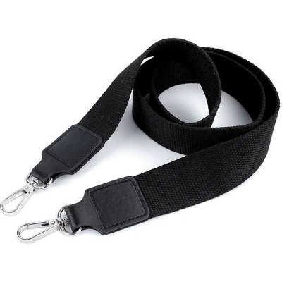 Textilní ucho / popruh na tašku s karabinami šíře 3,8 cm černá 1 ks