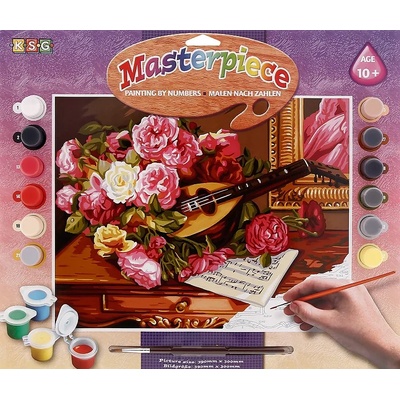 Творчески комплект за рисуване KSG Crafts - Шедьовър, Рози (1037)