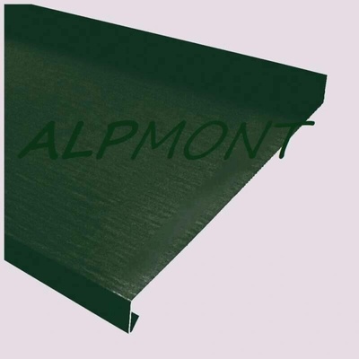 Parapet venkovní r.š.167mm - pozink Lakovaný RAL 6005 zelená mechová s folií dl.2m