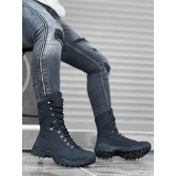 BOA Shoes Мъжки боти от набук с връзки ba0605 - Черни #361671 (361671_Черно)