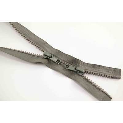 Protipohyb kostený zips - dĺžka (65 - 150 cm) - rôzne farby 95 cm Šedozelená