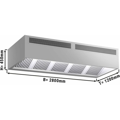 G.Gastro Indukční digestoř - 2,8 m - s filtrem a LED svítidlem - D11885763