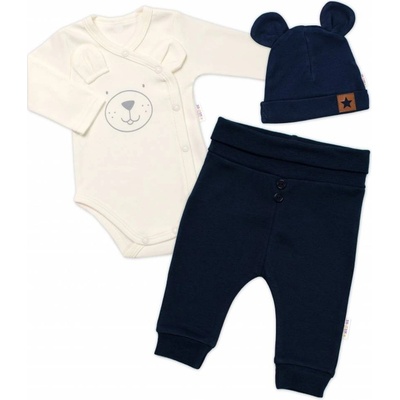 Baby Nellys Zavinovací body dl.rukáv tepláčky a čepička Little Bear granát – Zboží Mobilmania