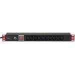 TECHLY I-CASE STRIP-10C 19" 1U Захранваща лента, 10x C13 контакт, C14 щепсел за UPS (I-CASE STRIP-10C)
