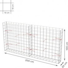 TopGabion Gabionový koš bez víka: 200×20×100 cm - oko sítě 10×10 cm