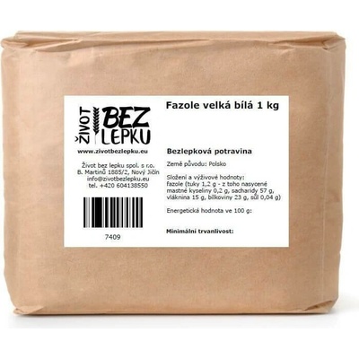 Život bez lepku Fazole velká bílá 1 kg
