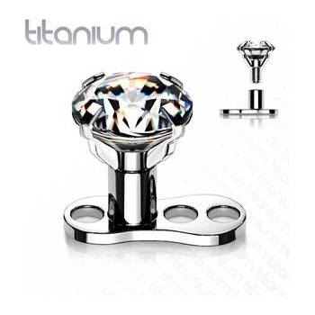 Šperky4U Kompletní microdermal piercing čirý zirkon MD030C-03