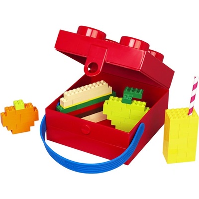 LEGO® box na svačinu s uchem červený