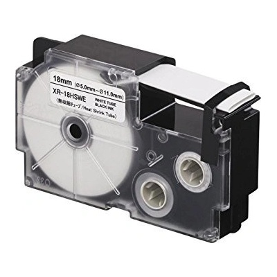 Compatible Casio R3.5WE (XR-6HSWE), 6mm x 2m, черен печат / бял фон, свивам, съвместима лента (R3.5WE)