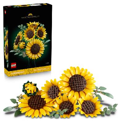 Botanicals Sunflower Bouquet - Artificial Flower Set for Adults - Artificial Sunflowers & Eucalyptus Branches for Decoration in the Living Room or Bedroom - DIY Gift Idea for Women - 11502