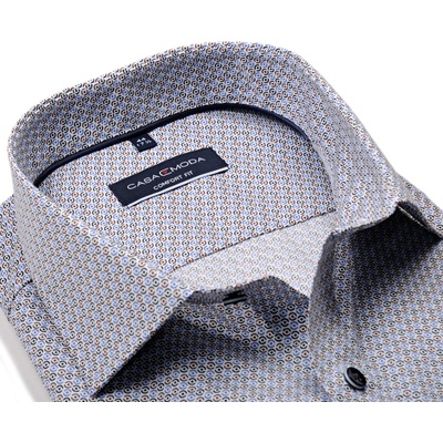Casa Moda comfort fit Premium košile extra prodloužený rukáv s modro-béžovými kroužky