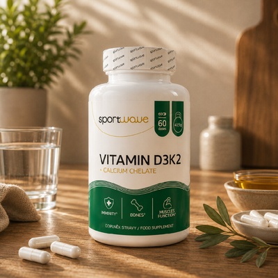 Sport Wave Vitamín D3K2 + Calcium chelate 120 kapslí