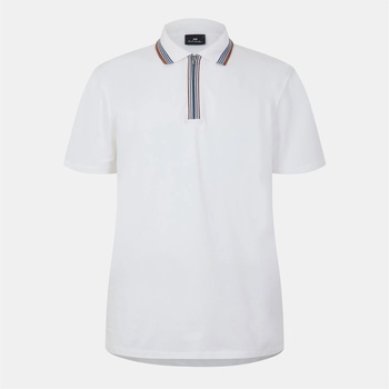 PS Paul Smith Блуза с яка PS Paul Smith Men's Zipped Short-Sleeve Polo Shirt - White 02A