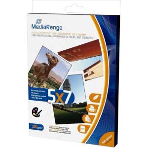 MediaRange Фотохартия MEDIARANGE GLOSSY, 130x180 mm, гланцирана, 220 g/m2, 50 листа (MRINK114)