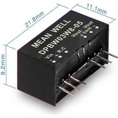 Mean Well DPBW03W8-12 Měnič DC/DC modulový 3W 12V
