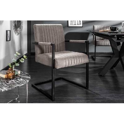 LuxD Boss s podrúčkami sivohnedá taupe