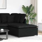 vidaXL Модулен диван с табуретка, черен, 100x100x48 см (4104479)