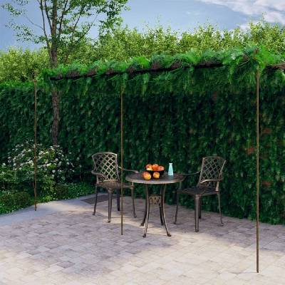 OMAXI Zahradní pergola hnědá s patinou 6 x 3 x 2,5 m železná 153512