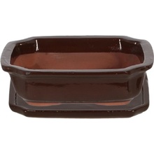 Esschert Design KERAMICKÝ KVETINÁČ NA BONSAJ TERI 5,5X20,5X15 CM HNEDÁ
