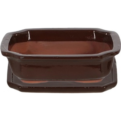 Esschert Design KERAMICKÝ KVETINÁČ NA BONSAJ TERI 5,5X20,5X15 CM HNEDÁ