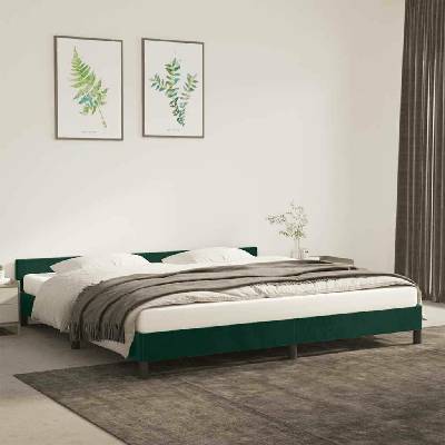 Nábytek XL 347594 Rám postele bez matrace tmavě zelená samet