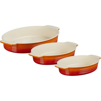 Le Creuset овални съдове за печене, пламтящо оранжеви, 3 бр (79343000900082)