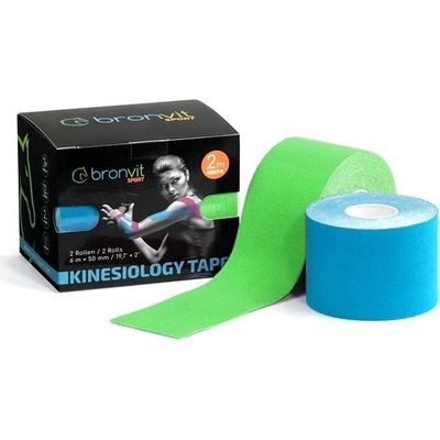 Bronvit Sport Kinesio Tape set 2 x modrá/zelená 5cm x 6m