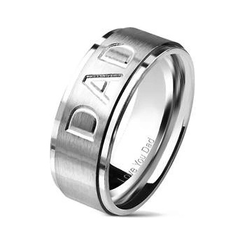 Šperky4U Matný ocelový prsten "DAD" OPR1725