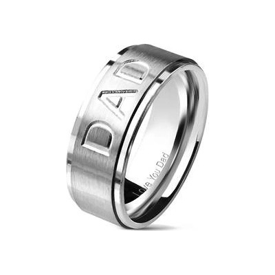 Šperky4U Matný ocelový prsten "DAD" OPR1725