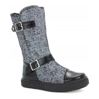 Bartek zateplené čižmy pre dievčatá čierno-šedá