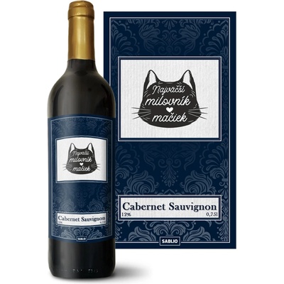 Sablio Najväščí milovník mačiek Cabernet Sauvignon Červené víno 12 % 0,75 l (holá fľaša)