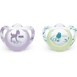Nuk Силиконови залъгалки NUK - Genius, 0-6 месеца, 2 броя + кутийка за съхранение и стерилизация (10730047)