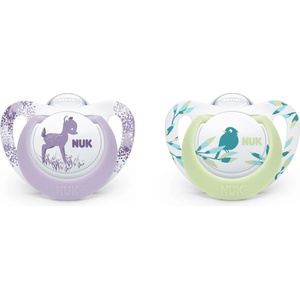 Nuk Силиконови залъгалки NUK - Genius, 0-6 месеца, 2 броя + кутийка за съхранение и стерилизация (10730047)