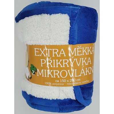 Sleep-well deka z mikrovlákna EXTRA MĚKKÁ OVEČKA prošev modrá 150x200