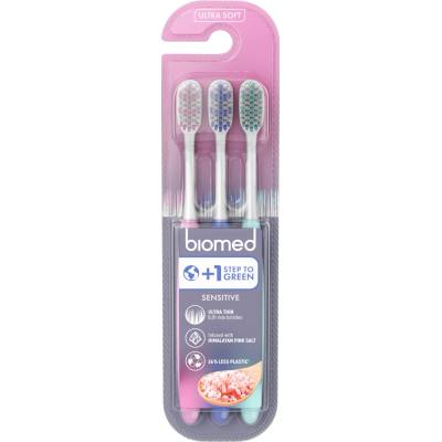 BIOMED zubní kartáček PINK SALT Ultra Soft 3 ks