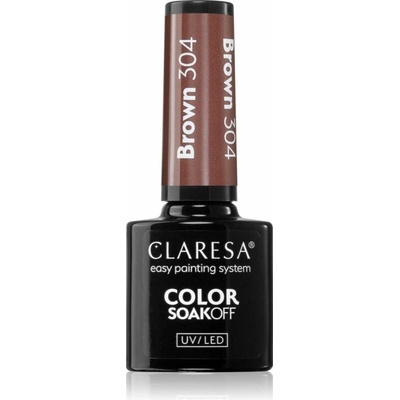 Claresa SoakOff UV/LED Color Brown gélový lak na nechty odtieň 304 5 g