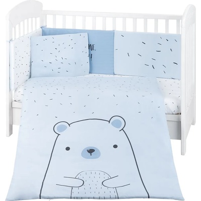 KikkaBoo Бебешки спален комплект от 6 части KikkaBoo - Bear with me, Blue, 60 х 120 cm (41101060115)