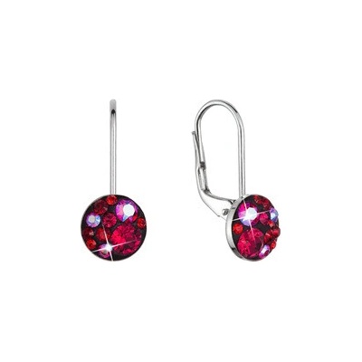 Evolution Group Cz Stříbrné náušnice s krystaly Swarovski, Cherry 31321.3