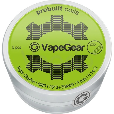 VapeGear předmotané spirálky Triple Clapton Ni80 0,14ohm