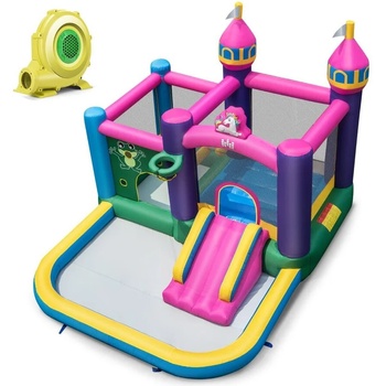 Image 1 of CW Надуваем замък " Еднорог" с ПОДАРЪК компресор 680W - 327 x 392 x 270 cm Цветен