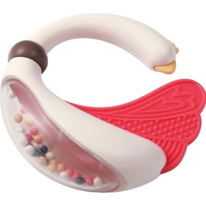 Babyono Бебешка дрънкалка с гризалка Babyono - Лебед, многоцветен (5901435416679)