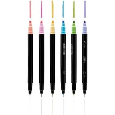 BIC ЦВЕТНИ ТЕКСТ МАРКЕРИ С ДВОЕН ВРЪХ 6 bic (bic 503828)